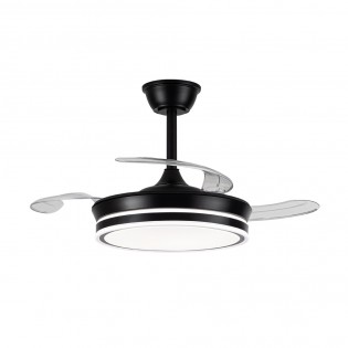 LED fan with retractable blades Miso Evo Mini Black CCT Dim (46W)