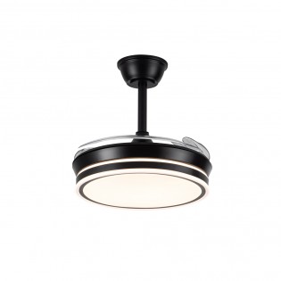Ventilador LED con aspas retráctiles Miso Mini Evo Negro CCT Dim (46W)