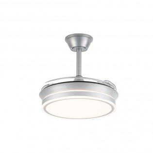 LED fan with retractable blades Miso Evo Mini Silver CCT Dim (46W)