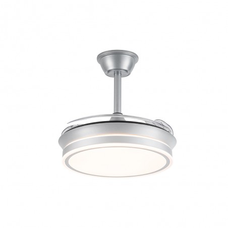 LED fan with retractable blades Miso Evo Mini Silver CCT Dim (46W)