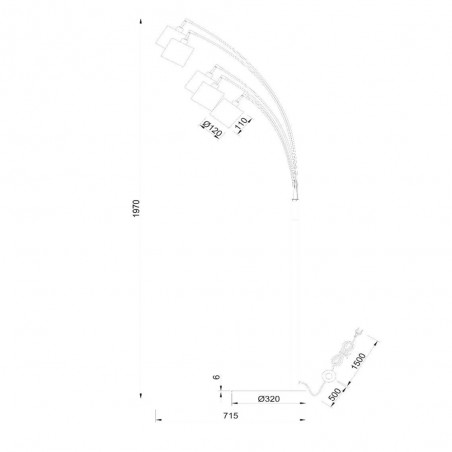 Floor lamp Rankos (5 lights)