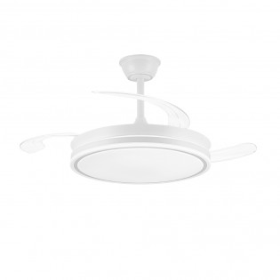 Ventilador LED con aspas retráctiles Miso Evo Blanco CCT Dim (72W)