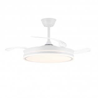 Ventilador LED con aspas retráctiles Miso Evo Blanco CCT Dim (72W)