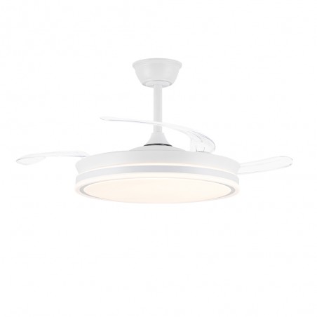 Ventilador LED con aspas retráctiles Miso Evo Blanco CCT Dim (72W)