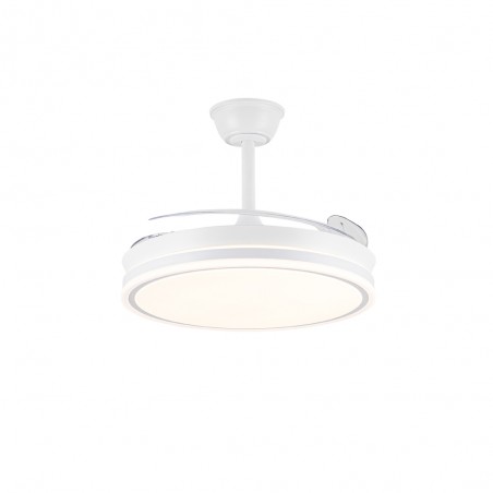 Ventilador LED con aspas retráctiles Miso Evo Blanco CCT Dim (72W)