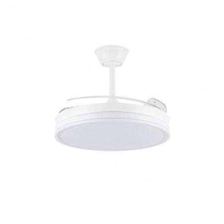 Ventilador LED con aspas retráctiles Miso Evo Blanco CCT Dim (72W)