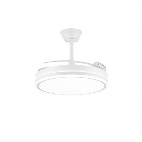 Ventilador LED con aspas retráctiles Miso Evo Blanco CCT Dim (72W)
