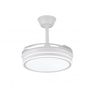 Ventilador LED con aspas retráctiles Miso Evo Mini Blanco CCT Dim (46W)
