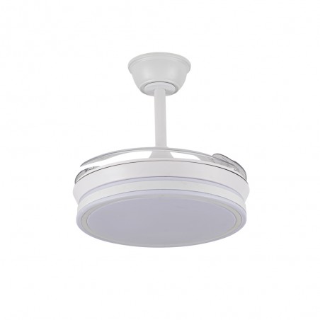 Ventilador LED con aspas retráctiles Miso Evo Mini Blanco CCT Dim (46W)