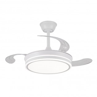 Ventilador LED con aspas retráctiles Miso Evo Mini Blanco CCT Dim (46W)