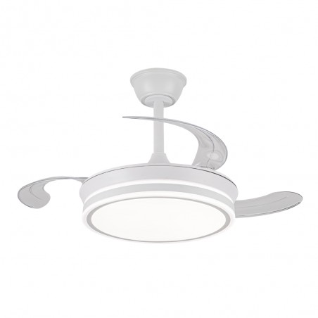 Ventilador LED con aspas retráctiles Miso Evo Mini Blanco CCT Dim (46W)