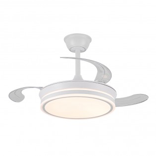 Ventilador LED con aspas retráctiles Miso Evo Mini Blanco CCT Dim (46W)