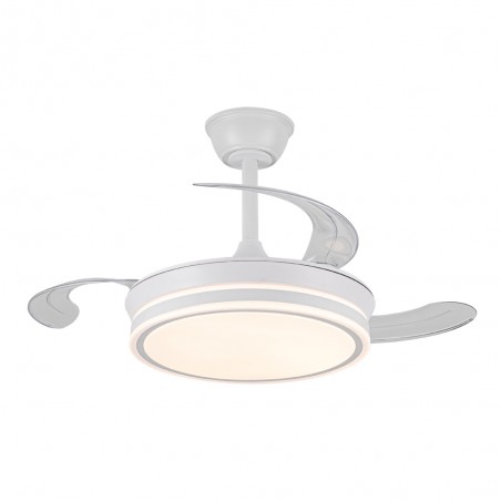 Ventilador LED con aspas retráctiles Miso Evo Mini Blanco CCT Dim (46W)