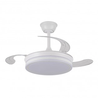 Ventilador LED con aspas retráctiles Miso Evo Mini Blanco CCT Dim (46W)
