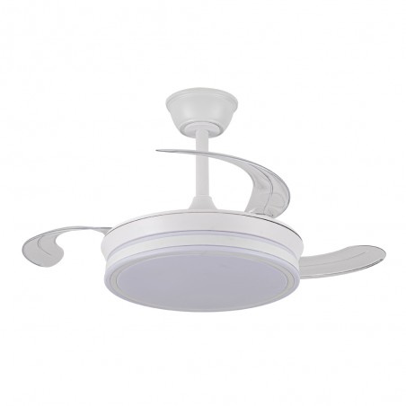 Ventilador LED con aspas retráctiles Miso Evo Mini Blanco CCT Dim (46W)