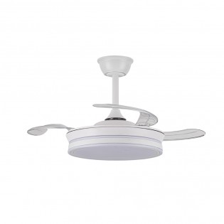Ventilador LED con aspas retráctiles Miso Evo Mini Blanco CCT Dim (46W)