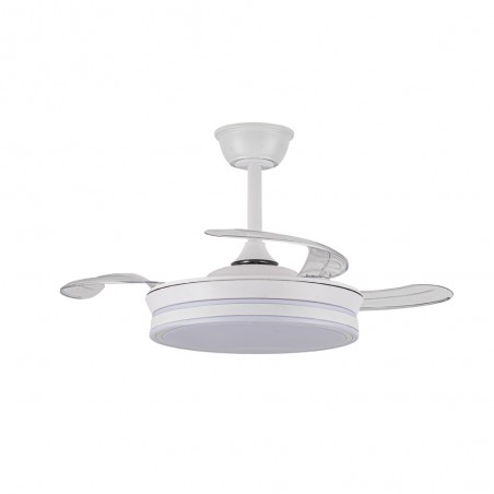 Ventilador LED con aspas retráctiles Miso Evo Mini Blanco CCT Dim (46W)