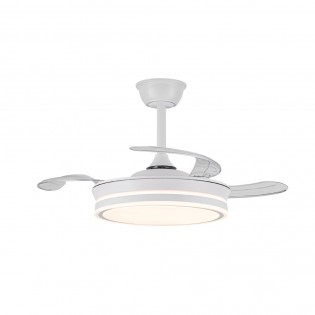 Ventilador LED con aspas retráctiles Miso Evo Mini Blanco CCT Dim (46W)