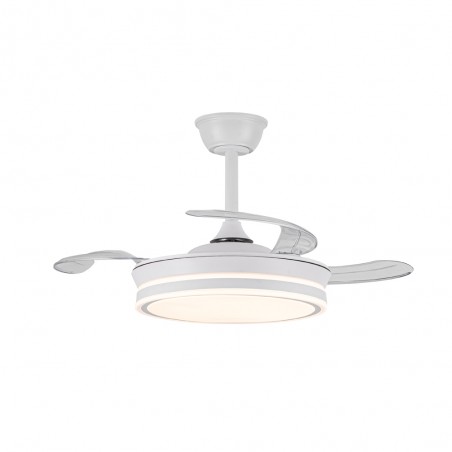 Ventilador LED con aspas retráctiles Miso Evo Mini Blanco CCT Dim (46W)