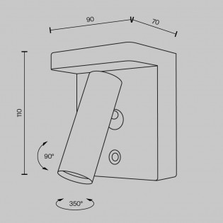 Wall light with LED reader Aron (7W)