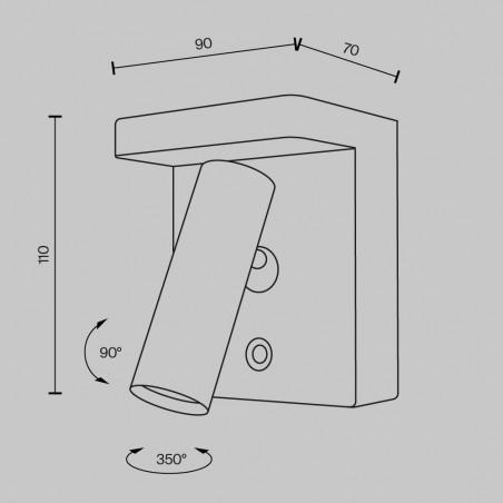 Wall light with LED reader Aron (7W)
