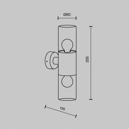 Aplique de pared de exterior Amas (2 luces)