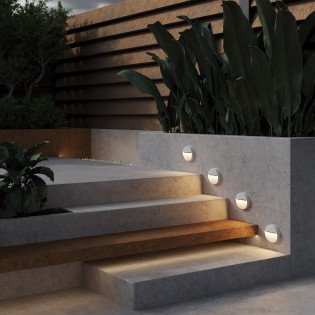 Aplique de pared de exterior LED Mane Round (3W)