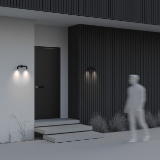 Aplique de pared de exterior Sleek (2x2W)