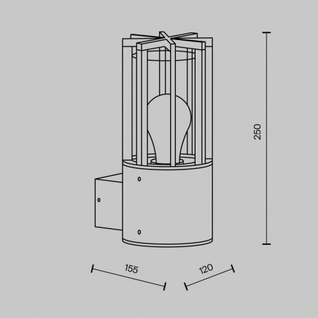 Aplique de pared de exterior Barrel