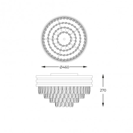 Flush light Naica (5 lights)