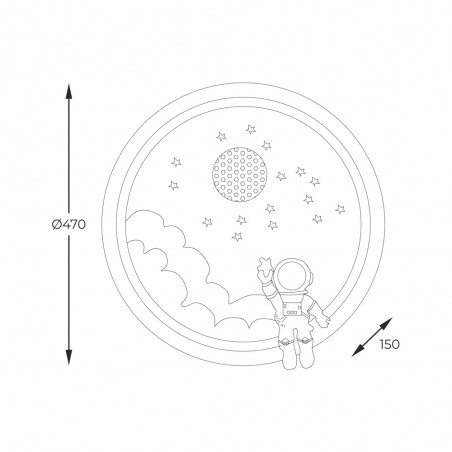 Children's ceiling flush light LED Focus Austronaut (42W)