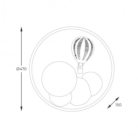 Children's ceiling flush light LED Focus Balloon (42W)