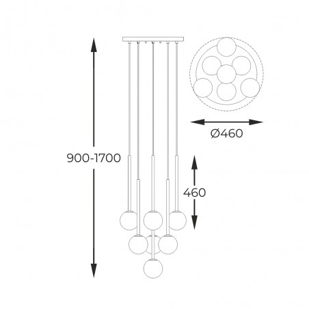 Pendant lamp ARCTURUS (7 Lights)