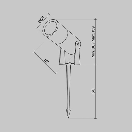 Outdoor picket spotlight LED Bern (5W)