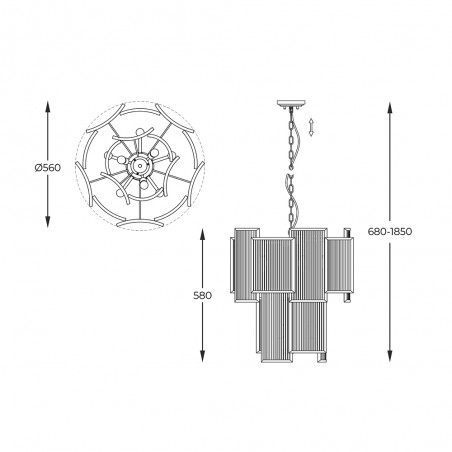 Pendant lamp Sergio (8 lights)