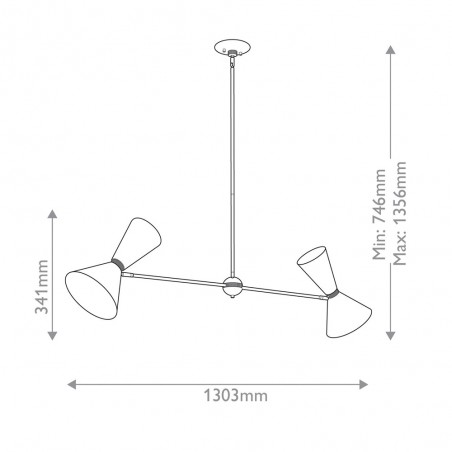 Ceiling lamp Phix (2 lights)