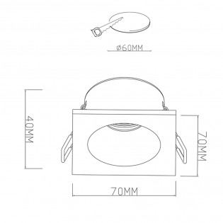 White square recessed light white GU10 PAR11