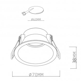 Round recessed ceiling light GU10 PAR11