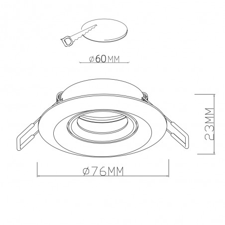 Empotrable Basculante Redondo 70mm 1xGU10 PAR11
