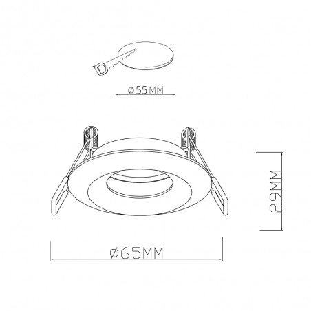 Round recessed ceiling light GU10 PAR11