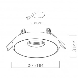 Empotrable Redondo 77mm 1xGU10 PAR11
