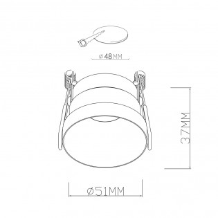Round recessed ceiling light GU10 PAR11