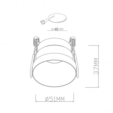 Round recessed ceiling light GU10 PAR11