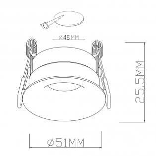 Round recessed ceiling light GU10 PAR11