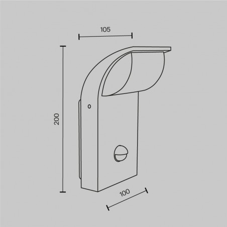 LED outdoor wall lamp with sensor Stock (12W)