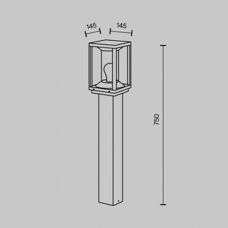 Outdoor Bollard Lamp Cell 75
