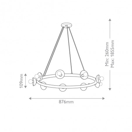 Lámpara de techo Palta (9 luces)