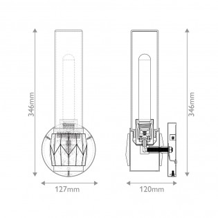 Aplique de pared para baños Ellison