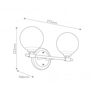 Aplique de pared para baños Benno (2 luces)