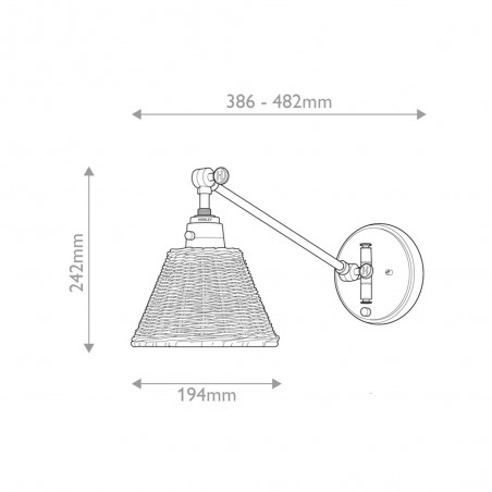 Wall lamp Rattán Arti Black